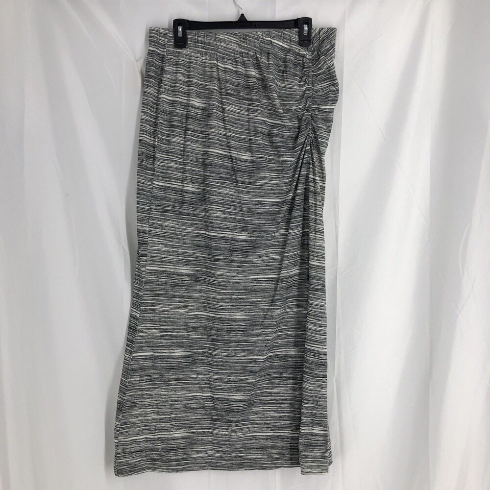 Avenue Gray Knit Maxi Skirt - Elastic Waist - Pull on - sz 14/16